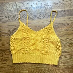 AMERICAN EAGLE yellow knitted tank top